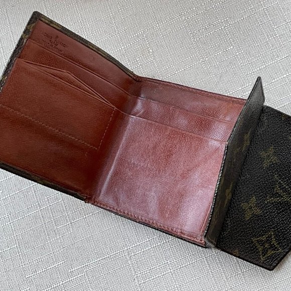 Vintage Louis Vuitton Wallet Brown Monogram Leather Card Holder Made in France - Picture 9 of 13